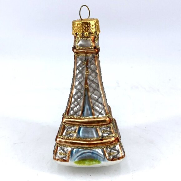 Unique Treasures Paris Effiel Tower Christmas Ornament Blown Glass 3" Tall - Picture 1 of 6